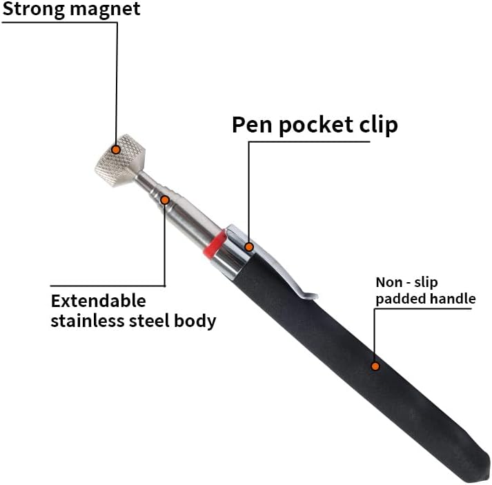 VortecSys Magnetic Pick Up Tool 8 Pack, Telescopic Magnet Sticks Extendable Length up to 30 inches, Best Gadgets Gifts for Boyfriend Husband Dad - Image 5